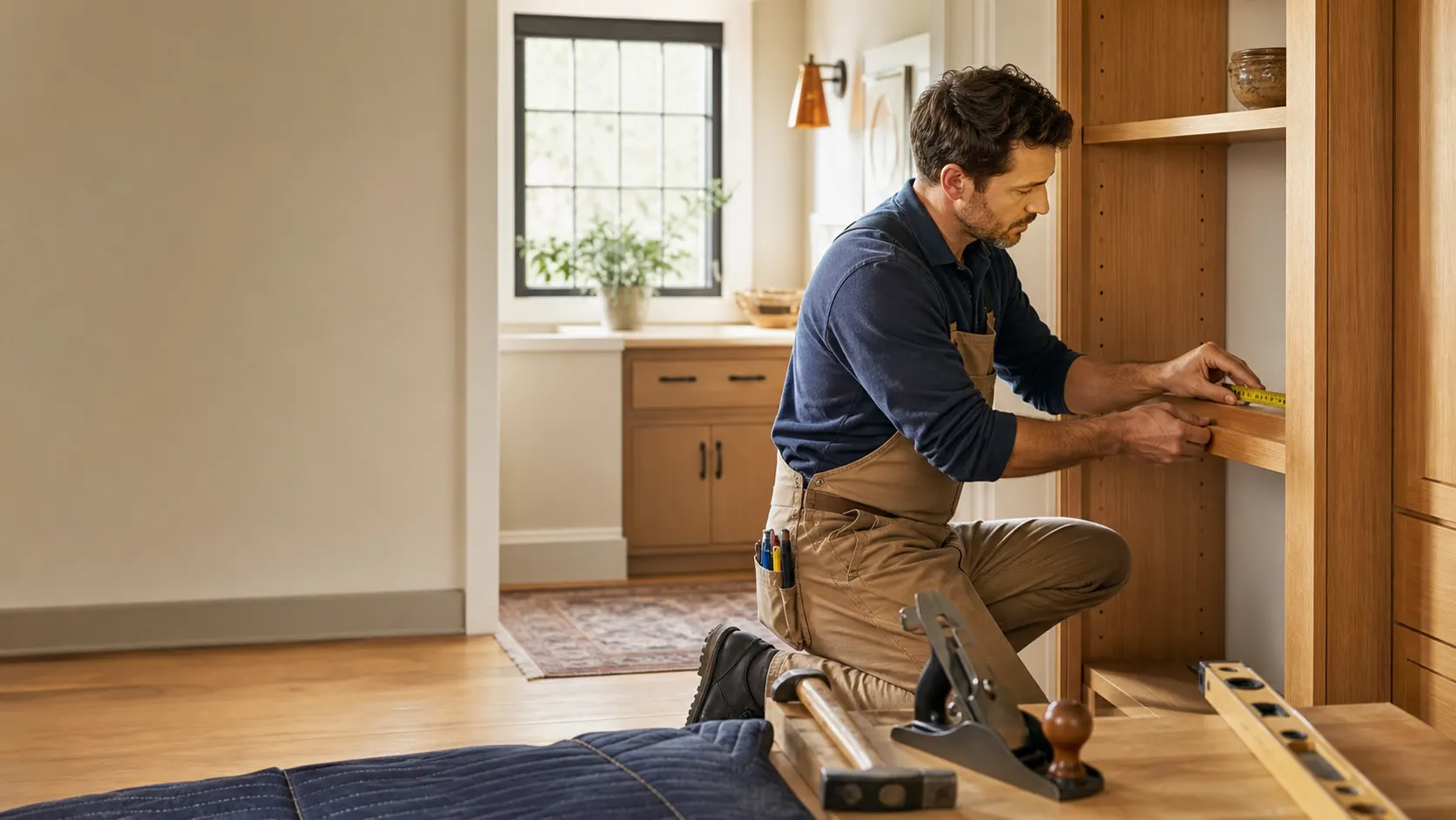 Handyman on the job performing home repairs